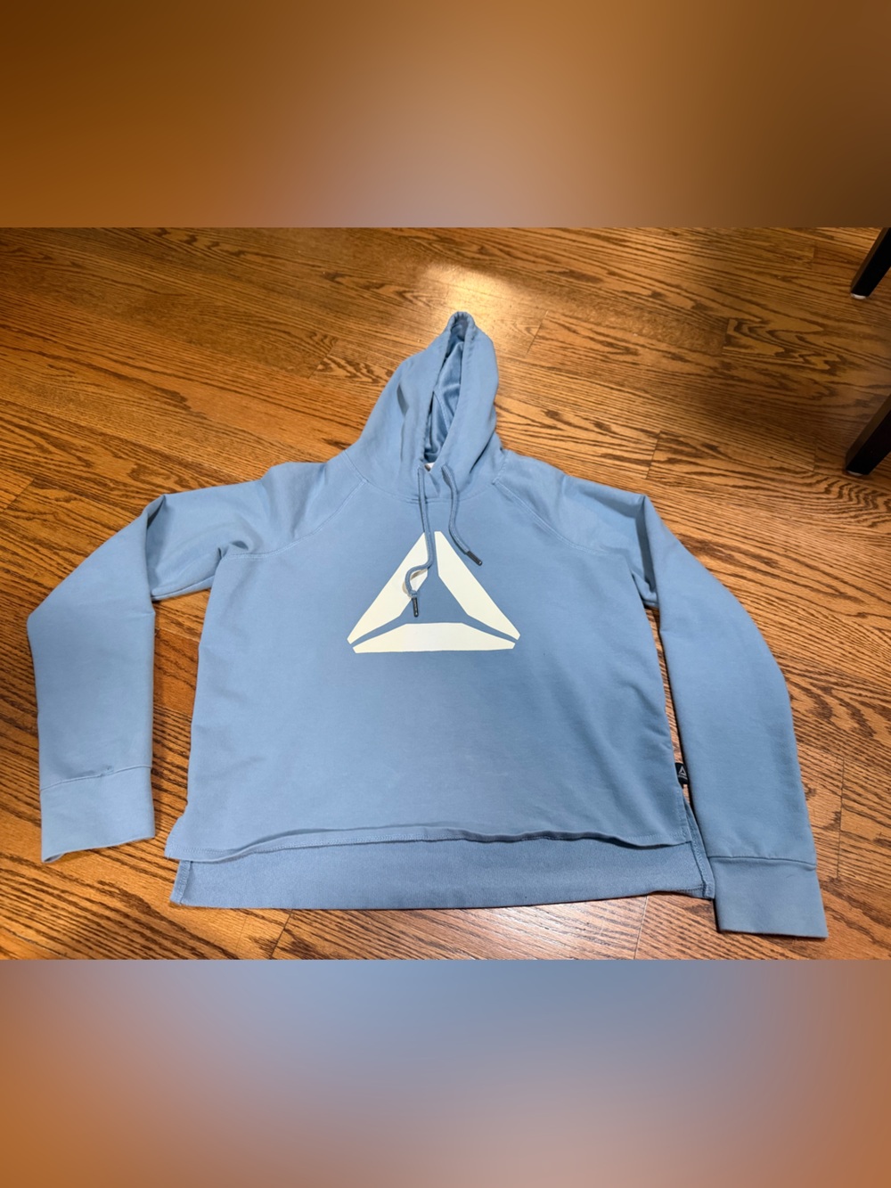 Reebok Light Blue Pullover Hoodie with Red Delta Logo